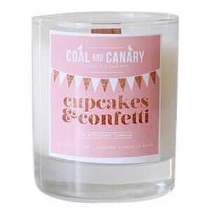 Soy Candle with Wooden Wick - Cupcakes and Confetti by Coal and Canary
